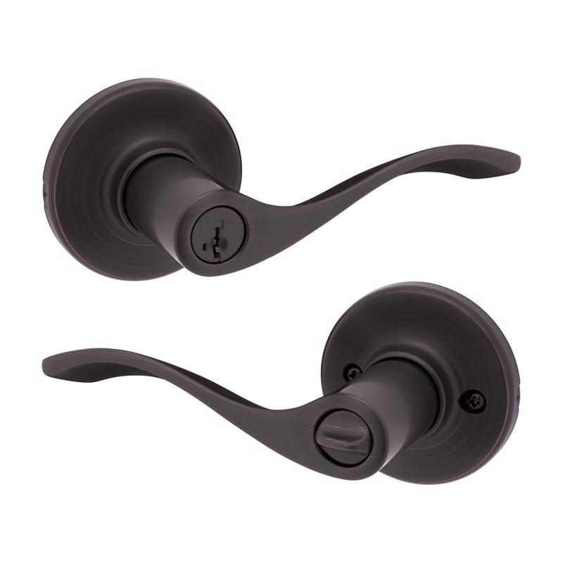 Kwikset 94050-674 SmartKey Security Wave Venetian Bronze Entry Door Knob KW1 1-3/4 in.