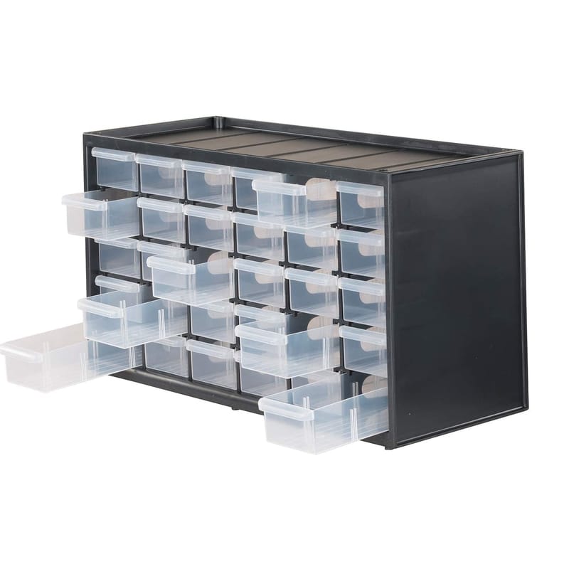 Stanley STST40730 14.38 in. W X 8.38 in. H X 6.125 in. D Bin System Polypropylene 30 compartments Black/Clear