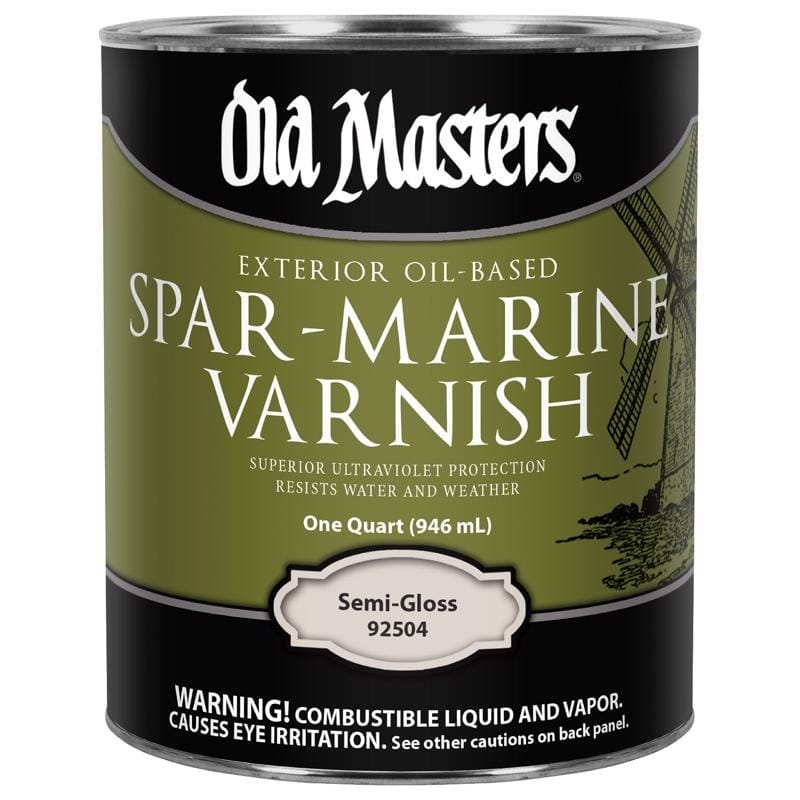 Old Masters 92504 Semi-Gloss Clear Oil-Based Marine Spar Varnish 1 qt