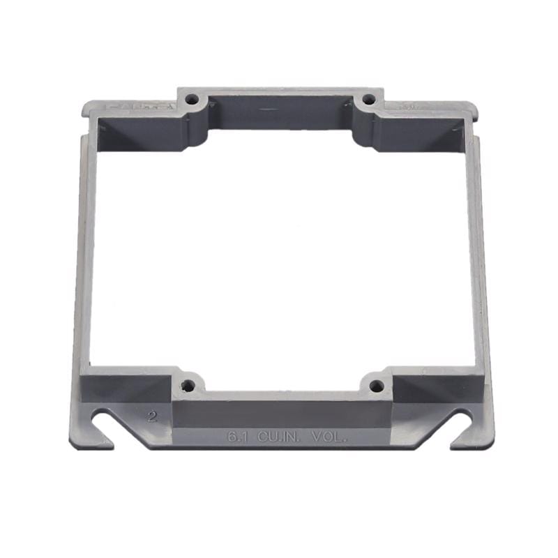 Cantex EZ06DXA EZ Box New and Old Work Square PVC 2 gang Box Extension Gray