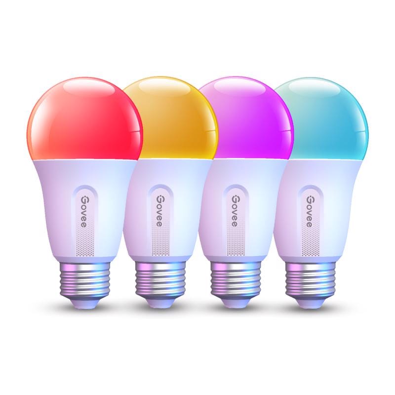 Govee B6004AC3 A19 E26 (Medium) Smart-Enabled LED Bulb Color Changing 60 Watt Equivalence 4 pk