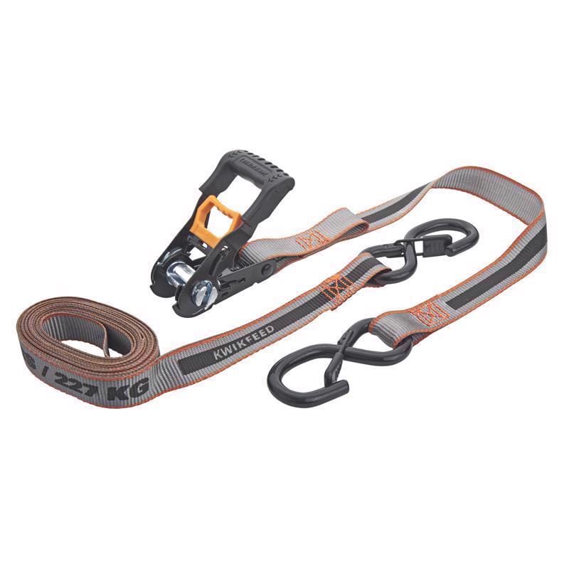 Keeper 43570 KwikFeed 1 in. W X 12 ft. L Gray Ratchet Tie Down 500 lb 2 pk