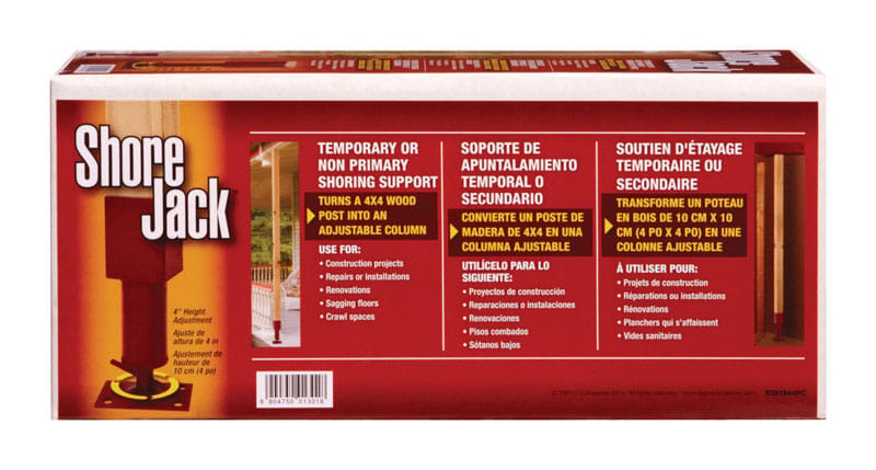 Tiger Brand Jack Post S301944PC 4 in. D X 18.3 in. H Temporary Shore Jack 24700 lb