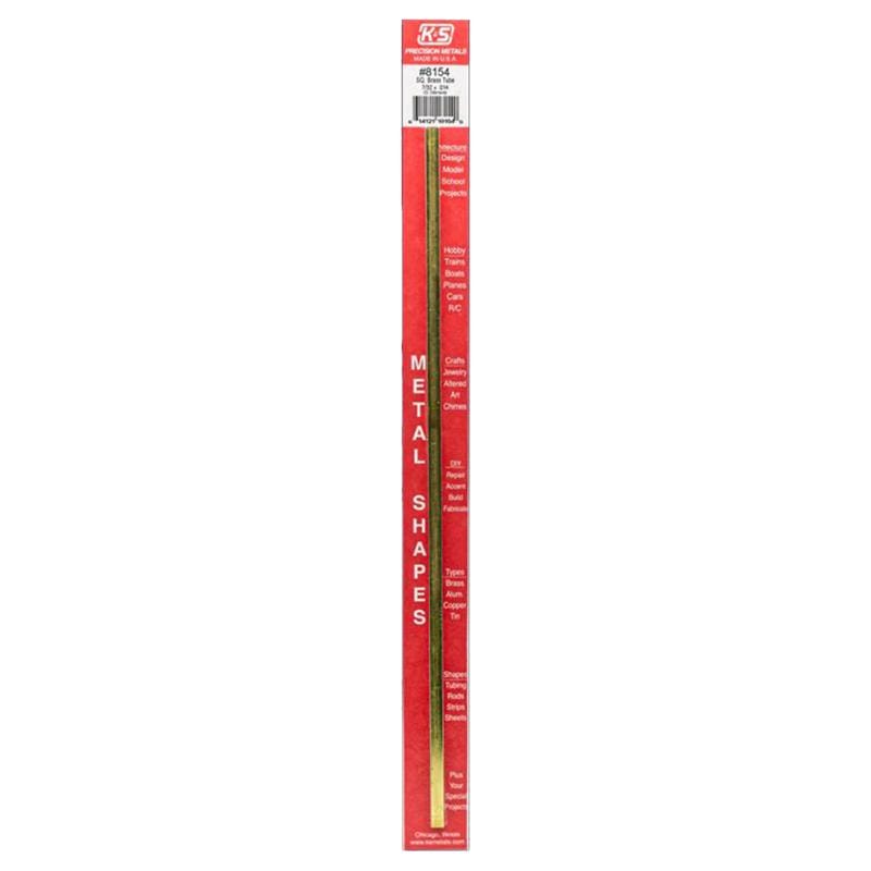 K&S 8154 7/32 in. W X 12 in. L Square Brass Tube 1 pk