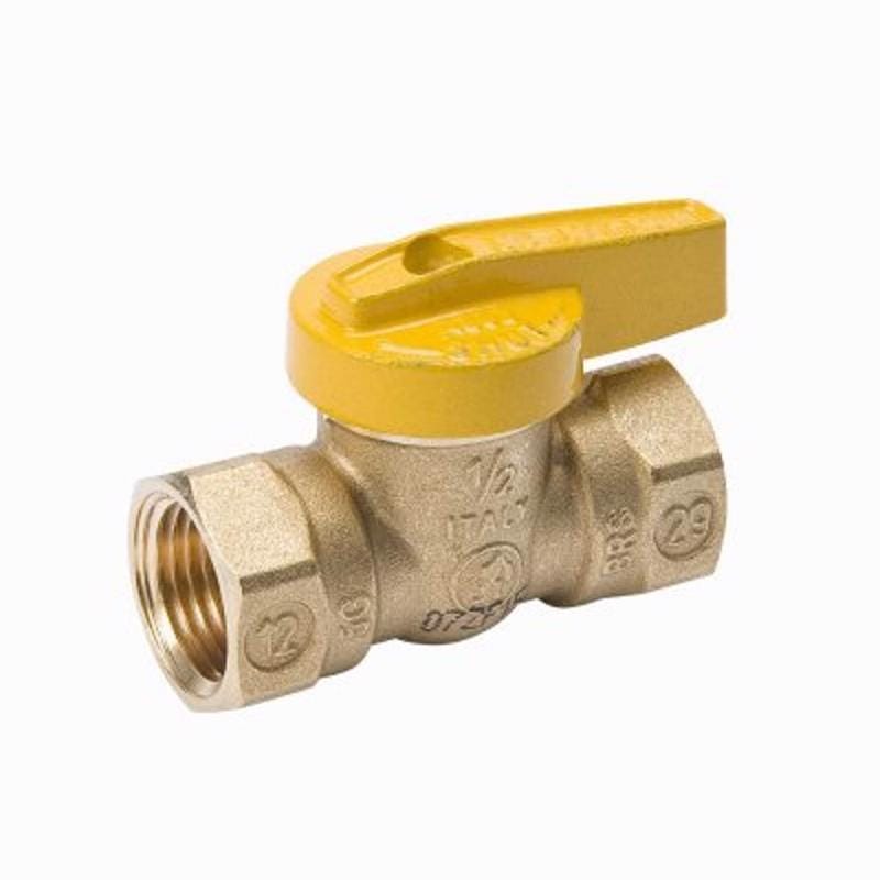 Homewerks VGV1LHB2 3/8 in. Brass FIP Ball Valve Quarter-Turn Lever For Gas