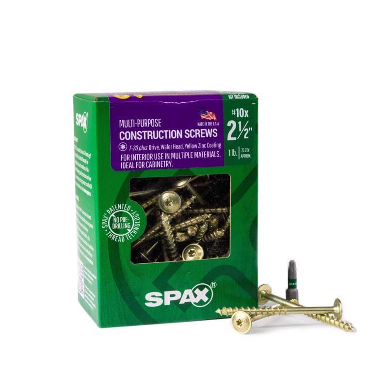 Spax 4281020500604 Multi-Material No. 10 in. X 2-1/2 in. L T-20+ Wafer Head Serrated Construction Screws
