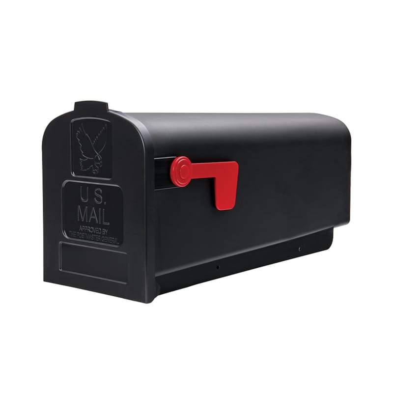 Architectural Mailboxes PL10B0AM Parsons Classic Plastic Post Mount Black Mailbox