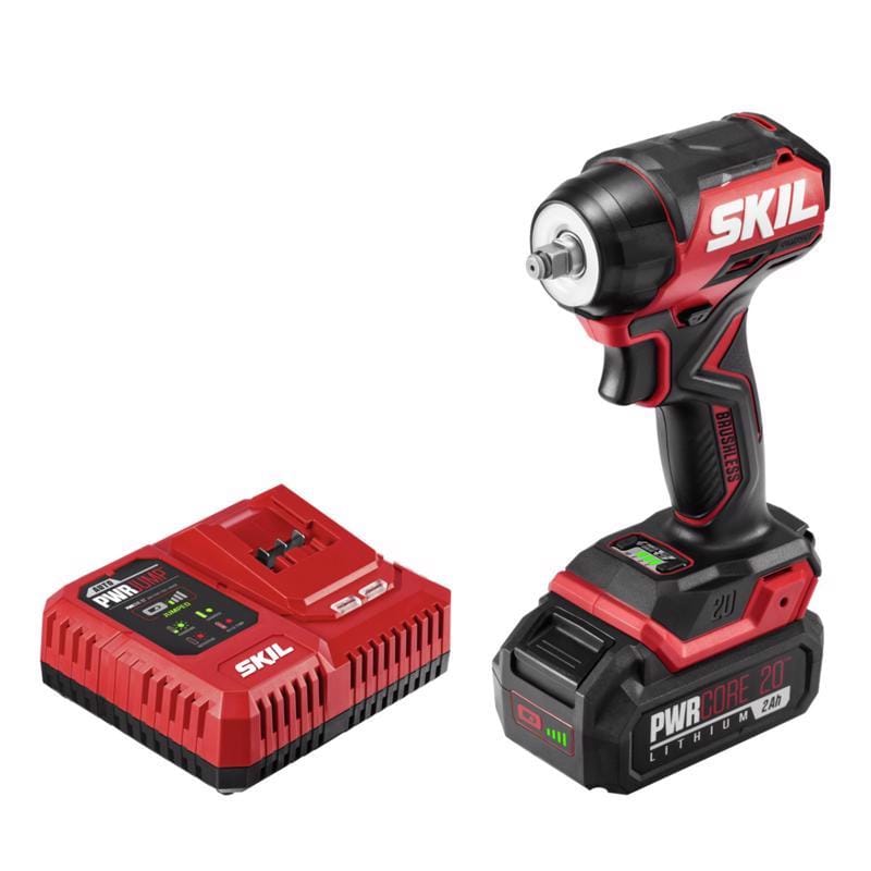 Skil IW6739B-10 20V PWRCORE 3/8 in. Cordless Brushless Compact Impact Wrench Kit (Battery & Charger)
