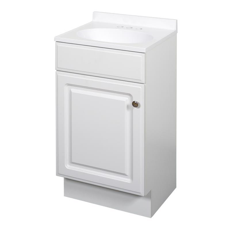 Zenna Home RBC18WW Single White Bathroom Vanity 18 in. W X 16 in. D X 35 in. H