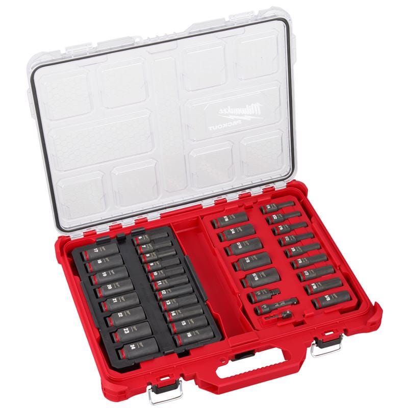 Milwaukee 49-66-6805 Shockwave 3/8 in. drive Metric/SAE 6 Point Impact Socket Set 36 pc