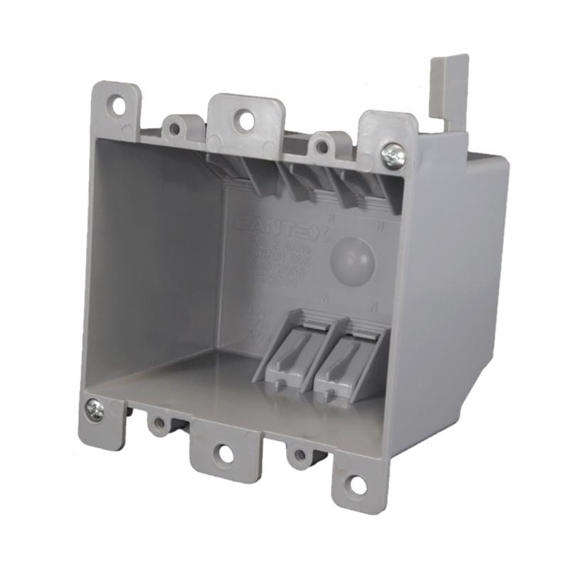 Cantex EZ25DO EZ Box Old Work 25 cu in Rectangle PVC 2 gang Outlet Box Gray