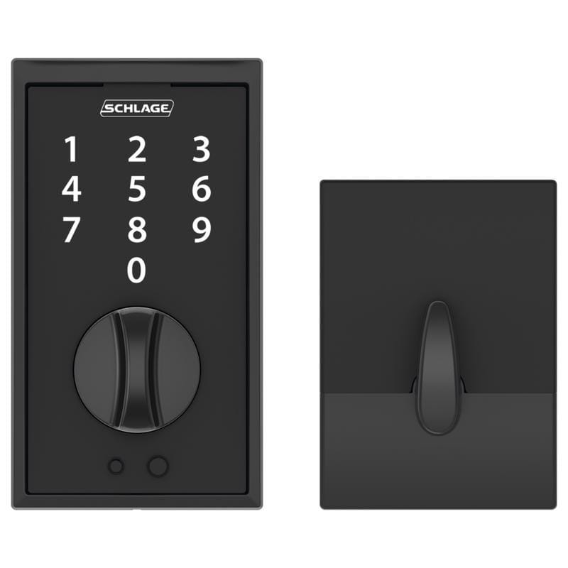Schlage BE375VCEN622 Matte Black Metal Touchscreen Deadbolt