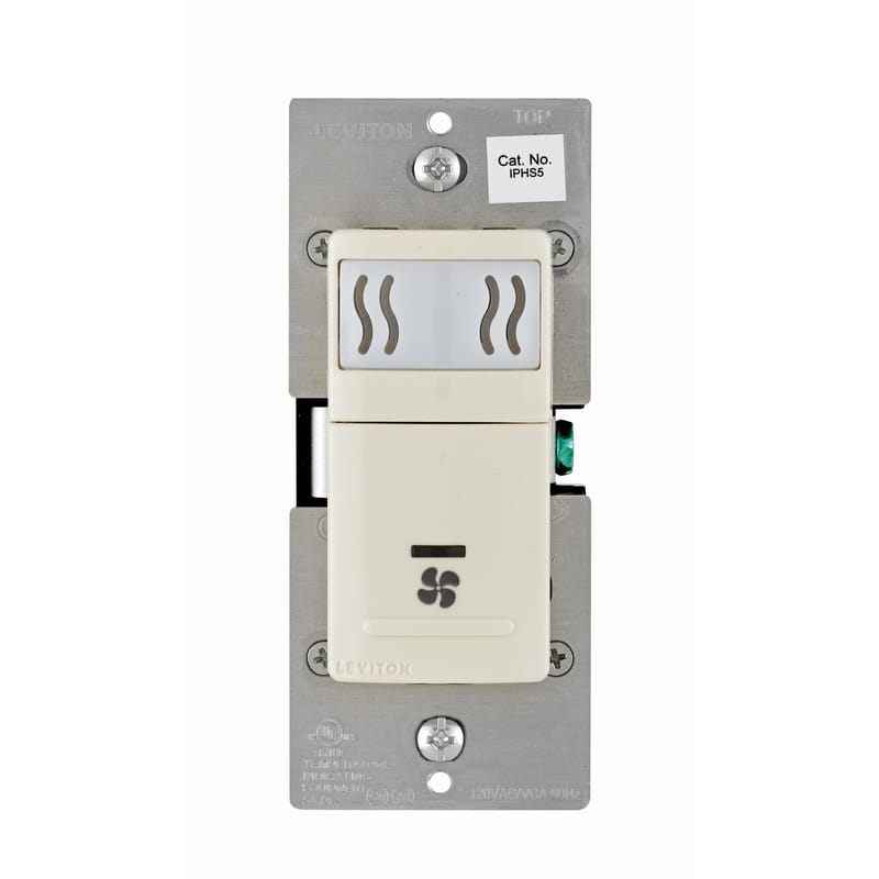 Leviton IPHS5-1LT Single Pole Fan Control Fan Control Switch Light Almond 1 pk
