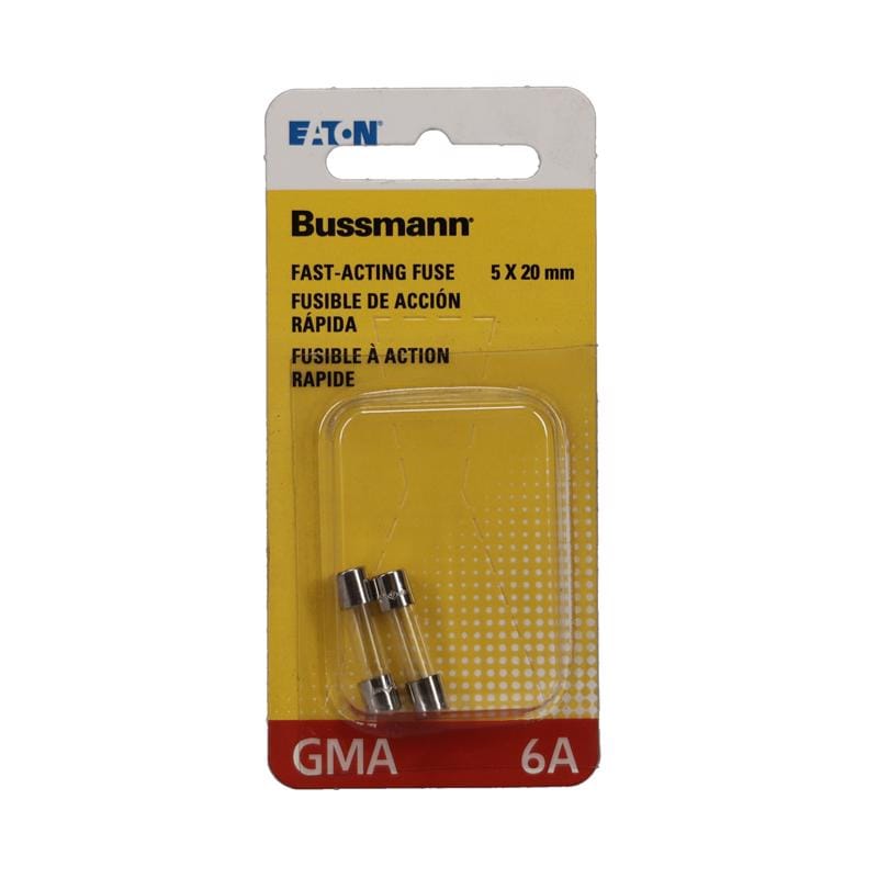 Bussmann BP/GMA-6A 6 amps Fast Acting Glass Fuse 2 pk