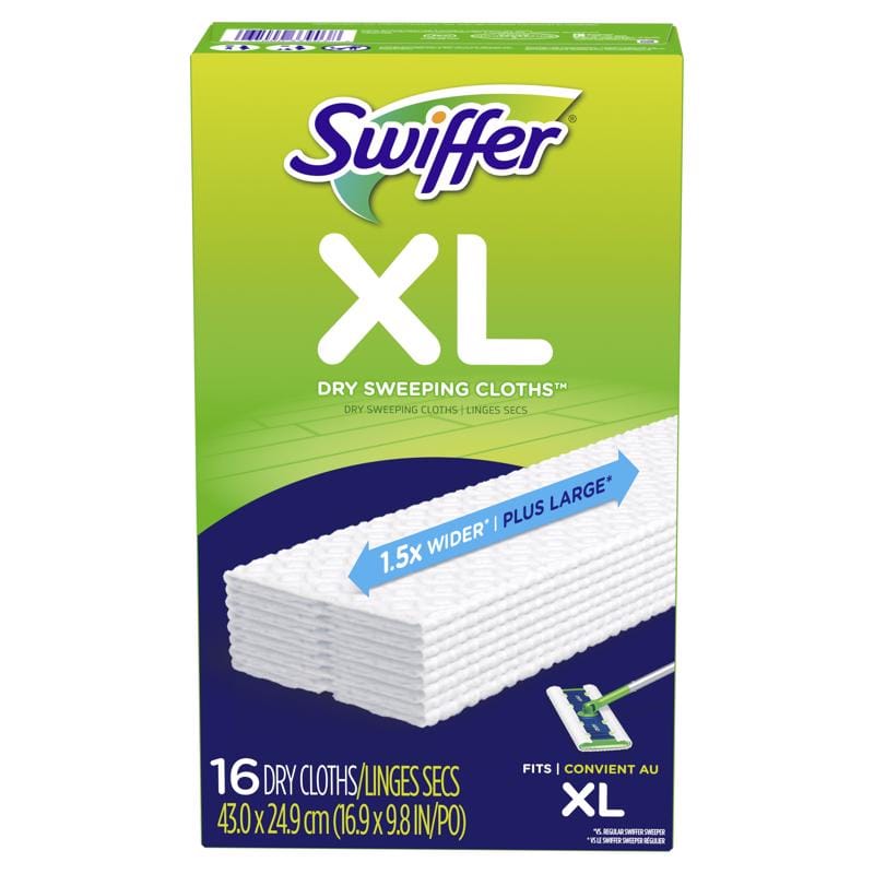 Swiffer 80715512 Sweeper XL 5.4 in. Dry Microfiber Sweeping Pad 16 pk