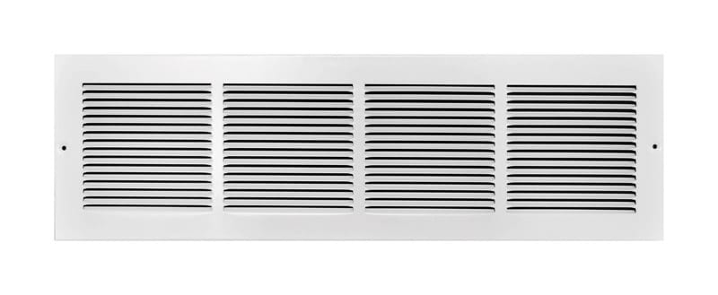 Tru Aire C123RW24X06 6 in. H X 24 in. W 1-Way Powder Coat White Steel Floor Baseboard Register