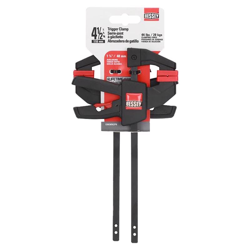 Bessey EHKMICRO-2PK 4.5 in. X 1-5/8 in. D Trigger Clamp 40 lb 2 each