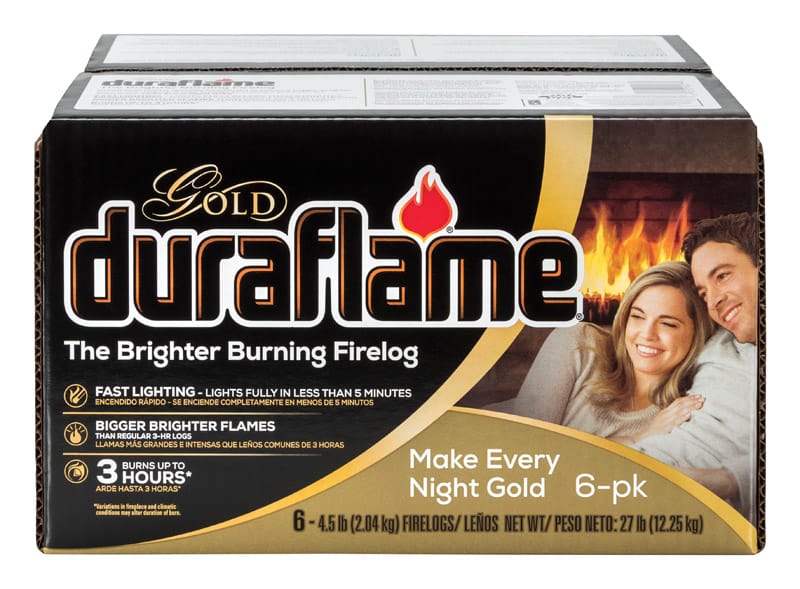 Duraflame 4577 Gold Fire Log 3 hr 6 pk 4.5 lb