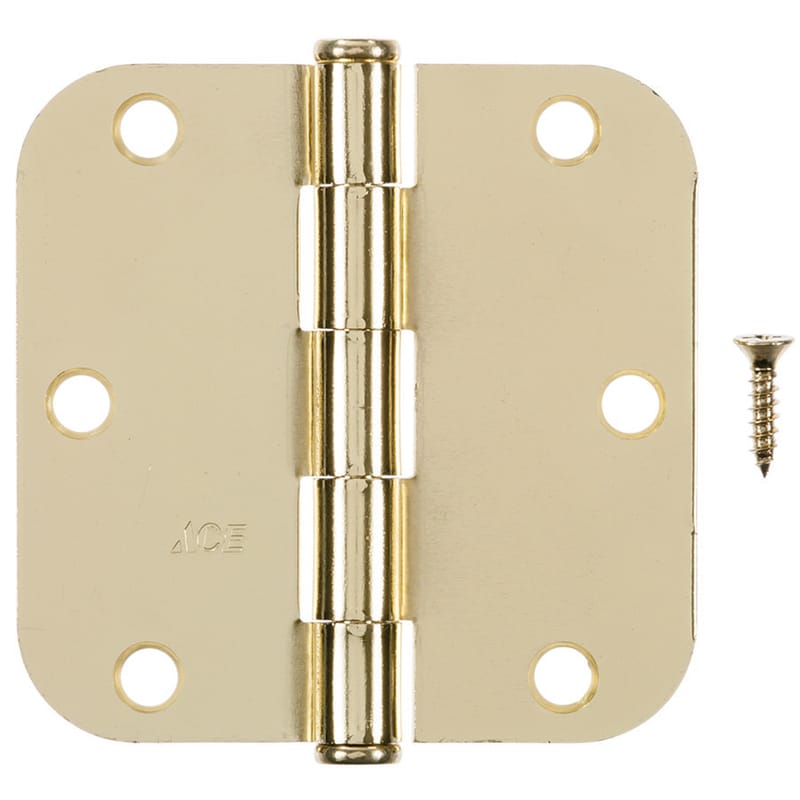 Hampton 01-3550-192 3-1/2 in. L Bright Brass Residential Door Hinge 12 pk