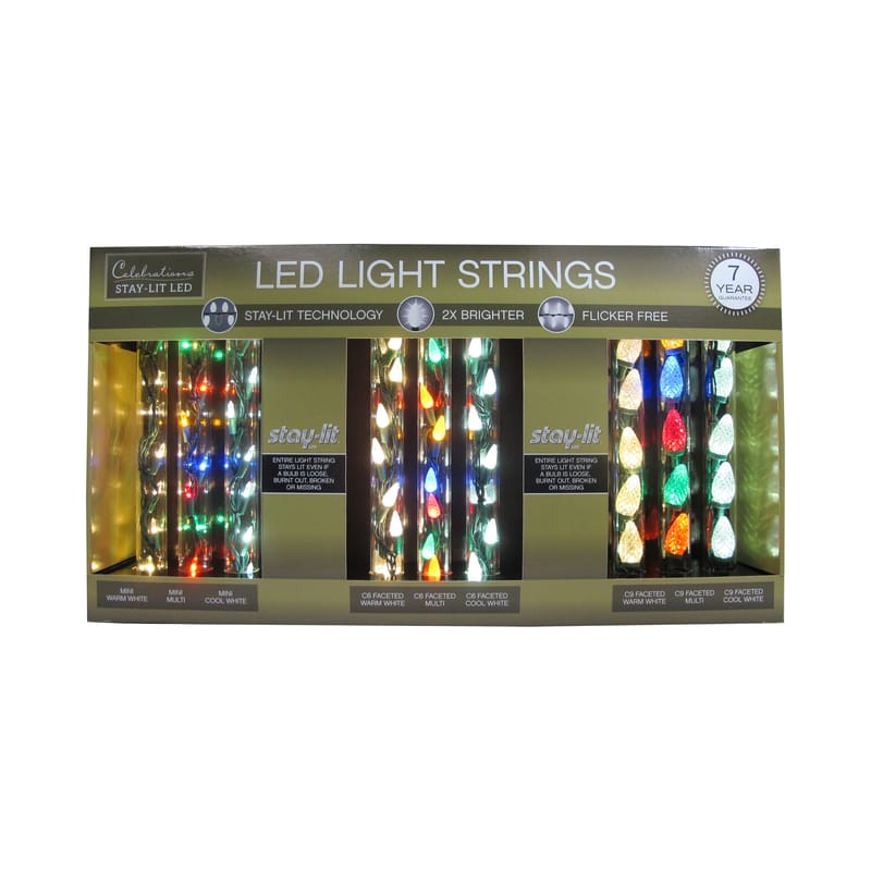 Celebrations ACESTAYLITDSPLY GOLD LED Mini Multicolored String Christmas Lights