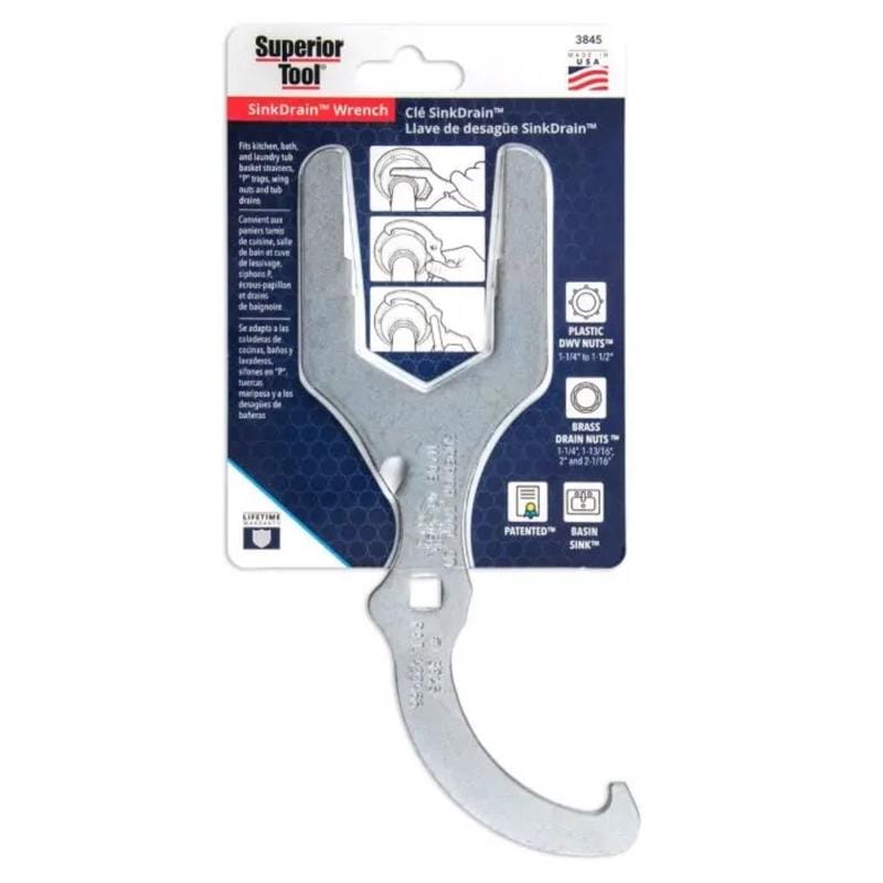 Superior Tool 3845 Drain Wrench 5-1/4 in. L