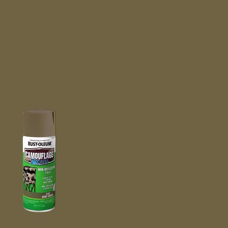 Rust-Oleum 279176 Specialty Flat Army Green Camouflage Spray Paint 12 oz