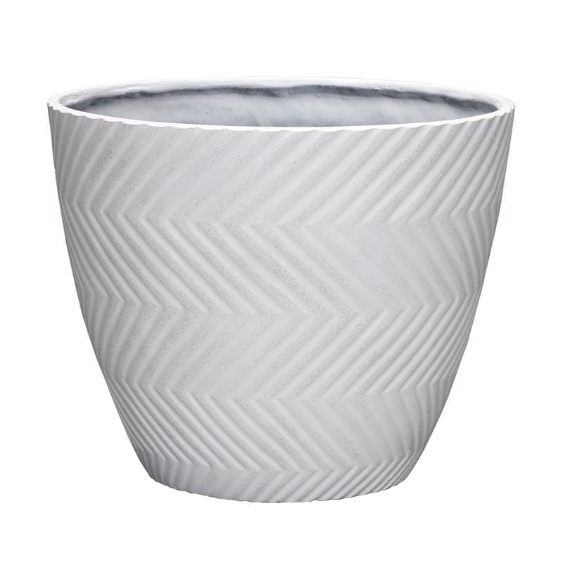 L&G PVI7916TWI 13 in. H X 16 in. D Polyresin Yuma Planter White