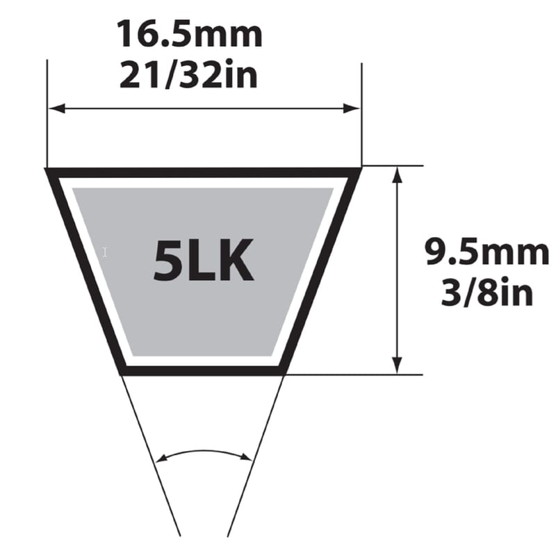 Mitsuboshi 5LK970A Super KB Standard V-Belt 0.63 in. W X 97 in. L For Riding Mowers