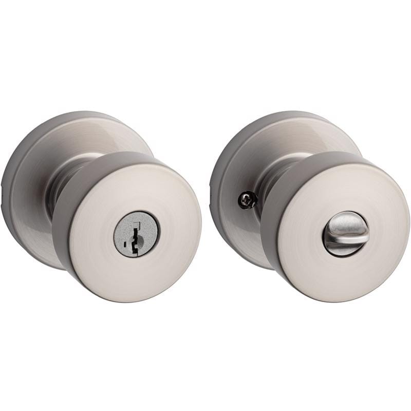 Kwikset 97402-850 SmartKey Pismo Satin Nickel Entry Door Knob KW1 1-3/4 in.