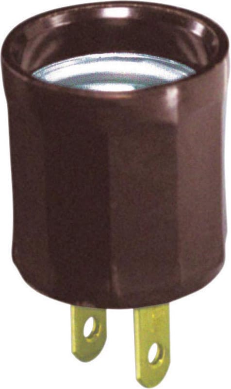 Leviton 00061-000 Plastic Medium Base Lampholder Adapter 1 pk