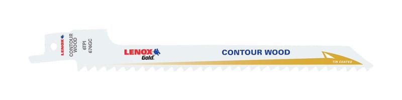 Lenox 21063676GRC Gold 6 in. Bi-Metal Reciprocating Saw Blade 6 TPI 5 pk
