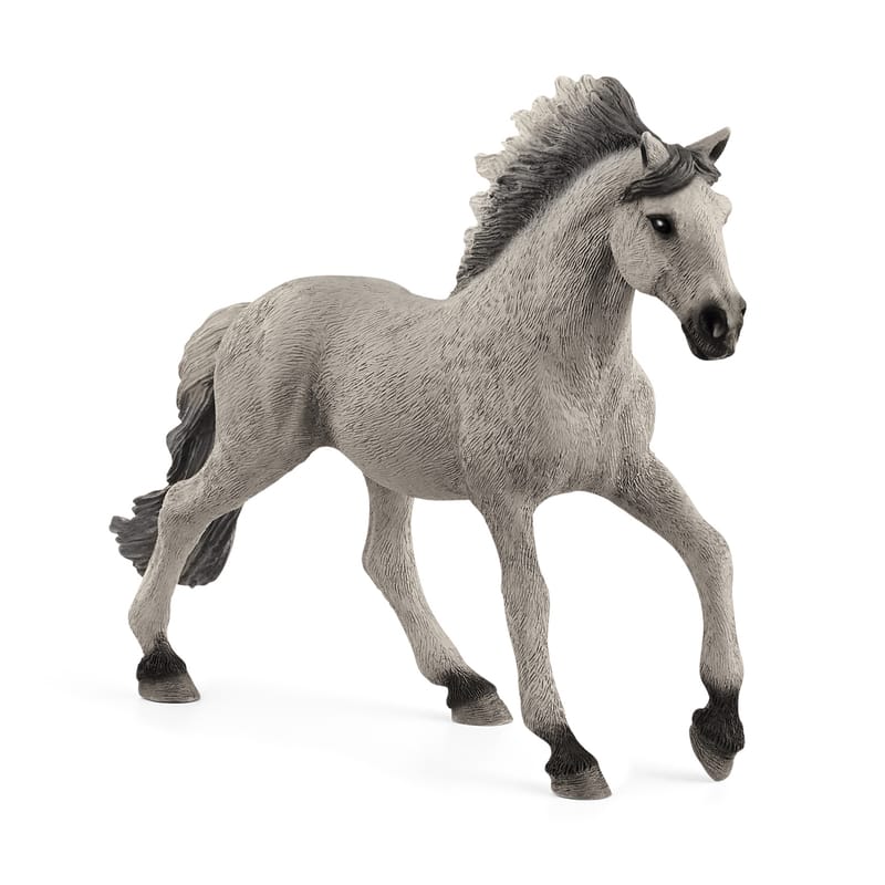 Schleich 13915 Farm World Sorraia Mustang Stallion Toy Black/Gray 1 pc
