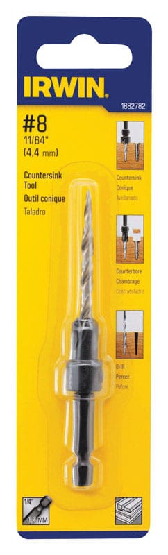 Irwin 1882782 3/8 in. X 11/64 in. D X 4 in. L High Speed Steel Wood Countersink 1 pc