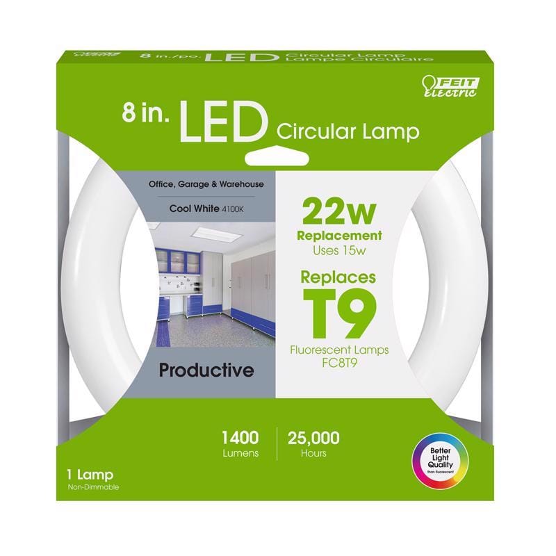 Feit FC8/840/LED Plug & Play T9 Cool White 8 in. G10Q Circular LED Bulb 22 Watt Equivalence 1 pk