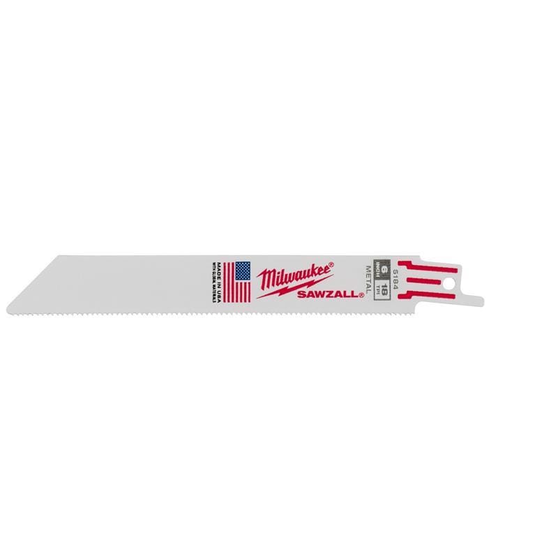 Milwaukee 48-00-5184 Sawzall Blade 18T 6" Metal Thin Kerf 5 Pack