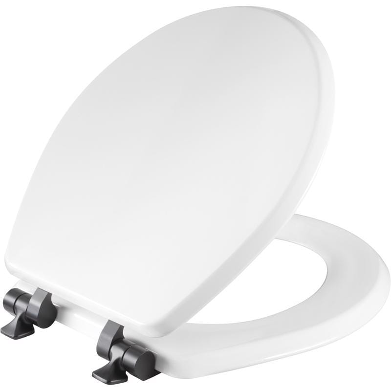 Mayfair BY Bemis 26MBSL 000 Benton Slow Close Round White Enameled Wood Toilet Seat