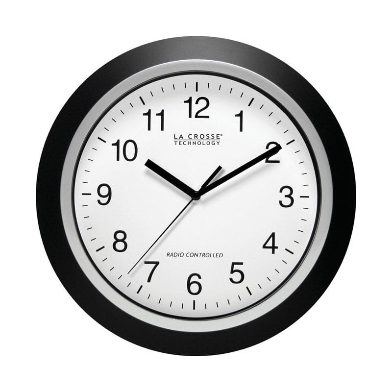 La Crosse Technology WT-3129B 12 in. L X 1 in. W Indoor Casual Analog Atomic Wall Clock Glass/Plastic Black/S