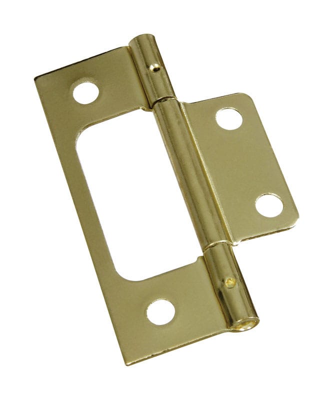 National Hardware N146-951 3 in. L Brass-Plated Surface-Mounted Hinge 2 pk