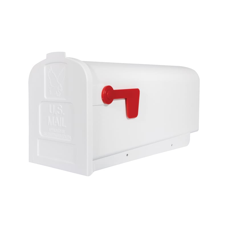 Architectural Mailboxes PL10W0AM Parsons Classic Plastic Post Mount White Mailbox