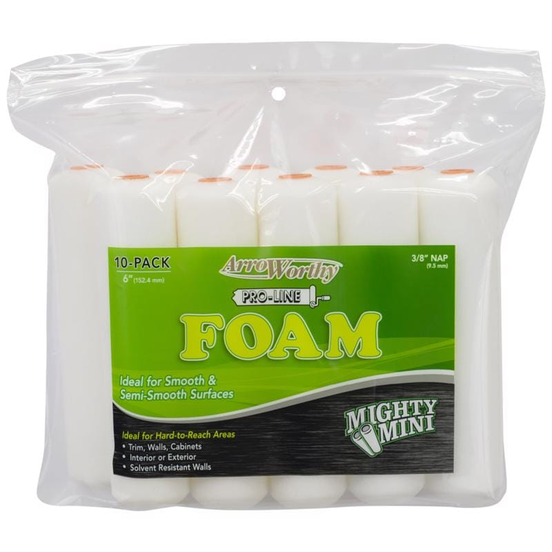 ArroWorthy 6.5-FMCK 0650 Pro-Line Foam 6 in. W X 3/8 in. Mini Paint Roller Cover 10 pk