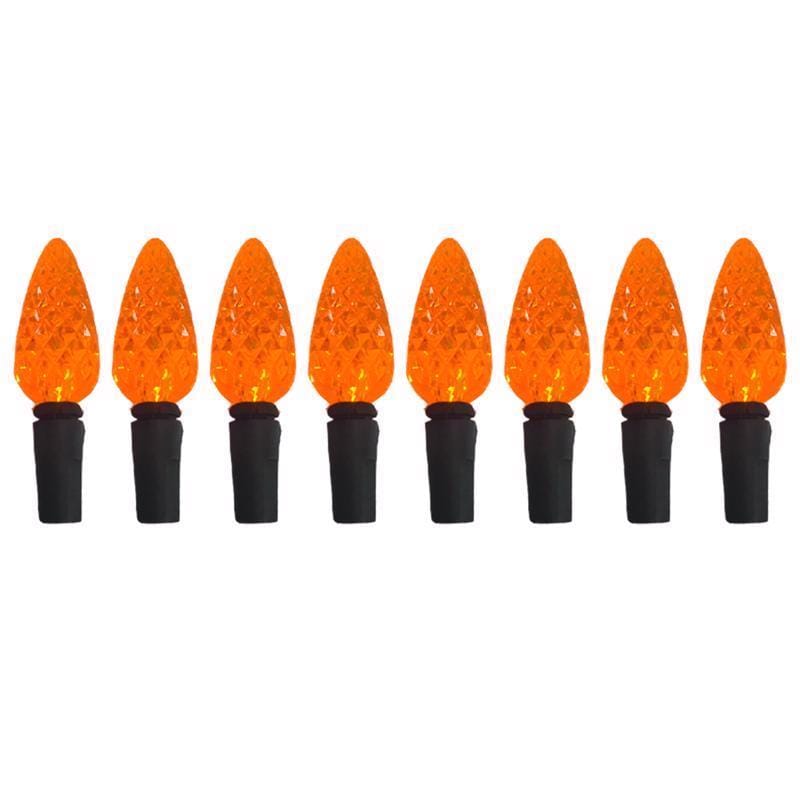 Celebrations C6100OR3A Orange 100 ct 2 in. LED C6 Halloween String Lights