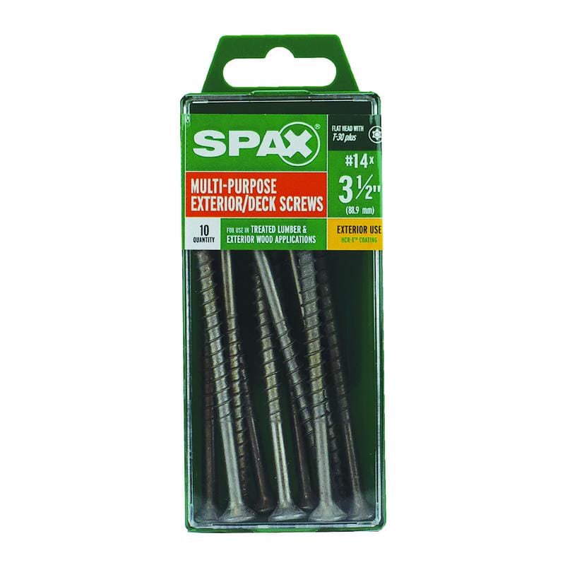 Spax 4191670600902 No. 14 in. X 3-1/2 in. L Gray Star Flat Head Deck Screws 10 pk