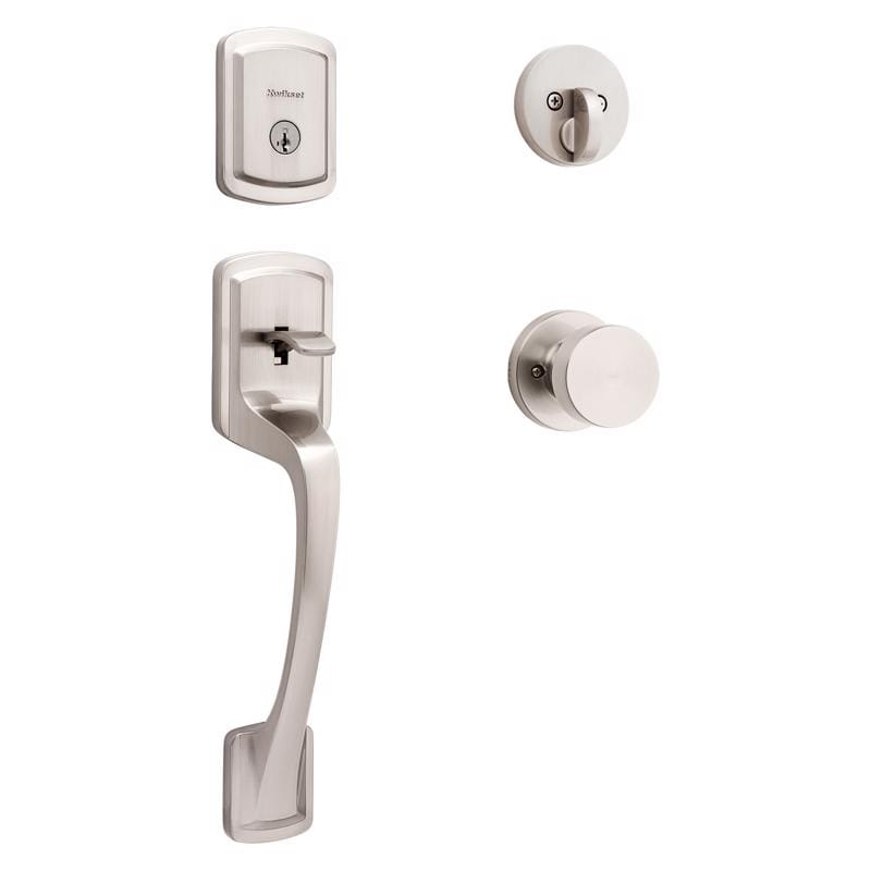 Kwikset 98180-084 Prague Satin Nickel Entry Handleset 1.75 in.