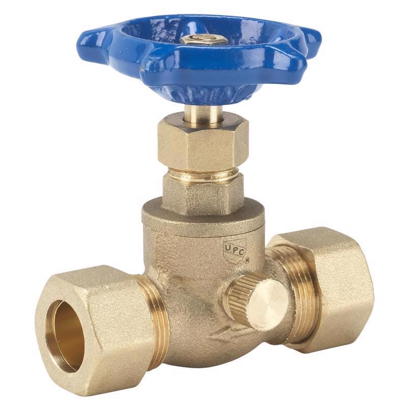 Homewerks 220-1-12 1/2 in. Compression X 1/2 in. Compression Brass Stop and Waste Valve