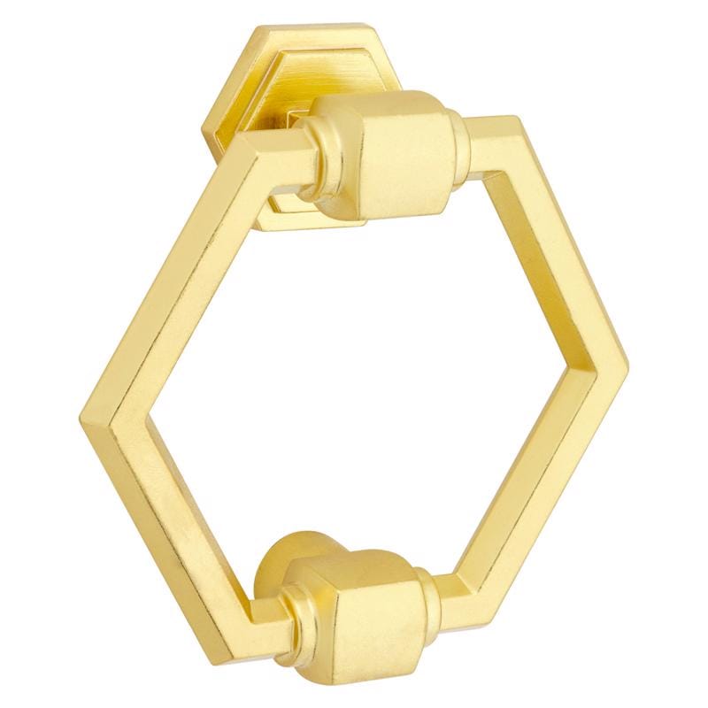 National Hardware N336-708 Powell 4 in. L Brushed Gold Die Cast Zinc Door Knocker