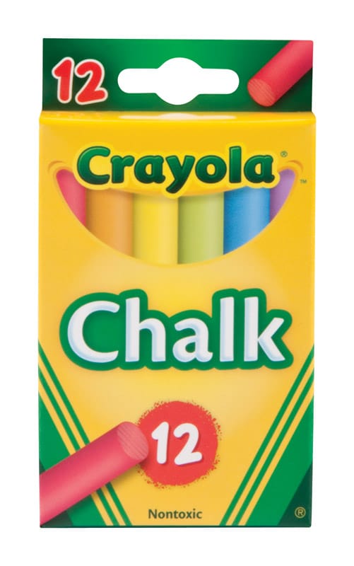 Crayola 51-0816 Nontoxic Assorted Color Chalk 12 pk