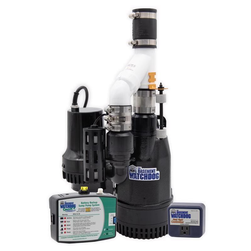 The Basement Watchdog CITS-50 Big Combo 1/2 HP 4,400 gph Cast Iron Dual Reed Switch AC Backup Sump Pump