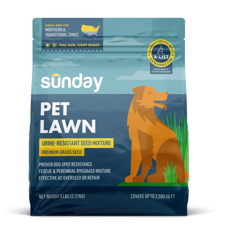 Sunday FS2021 All Grasses Full Sun/Light Shade Pet/Dog Spot Grass Repair Seed 5 lb
