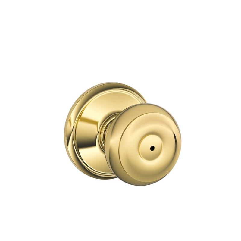 Schlage F40GEO605X625 Georgian Classic Bright Brass/Bright Chrome Privacy Knob
