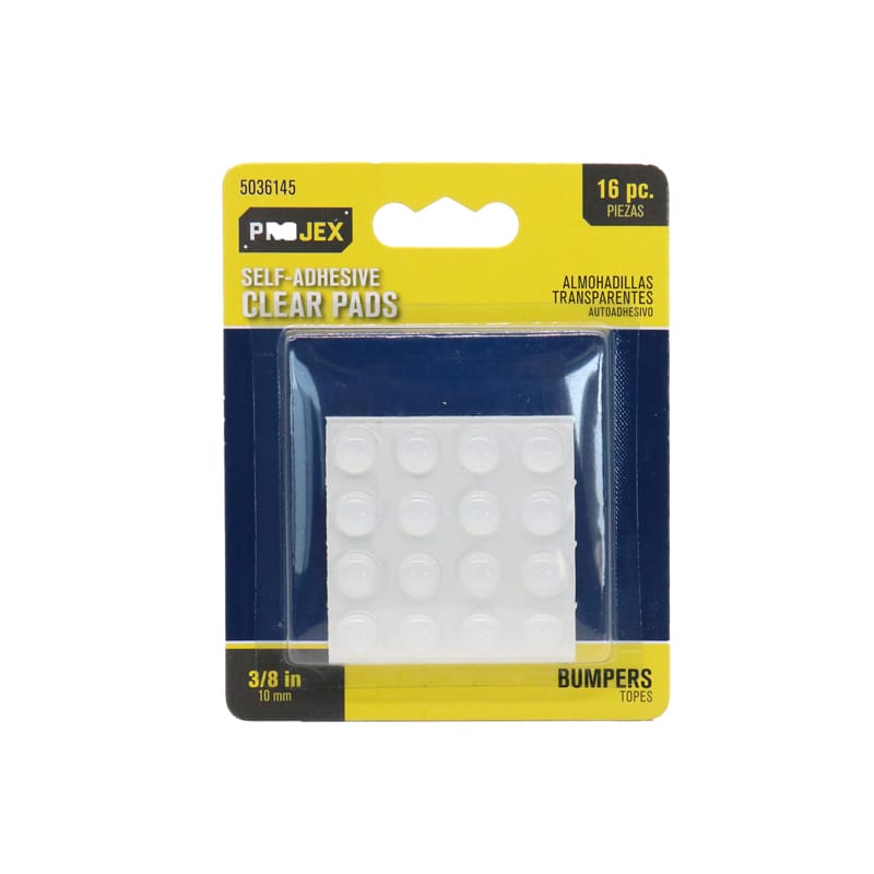 Projex P0124 Vinyl Self Adhesive Protective Pad Clear Round 3/8 in. W 16 pk